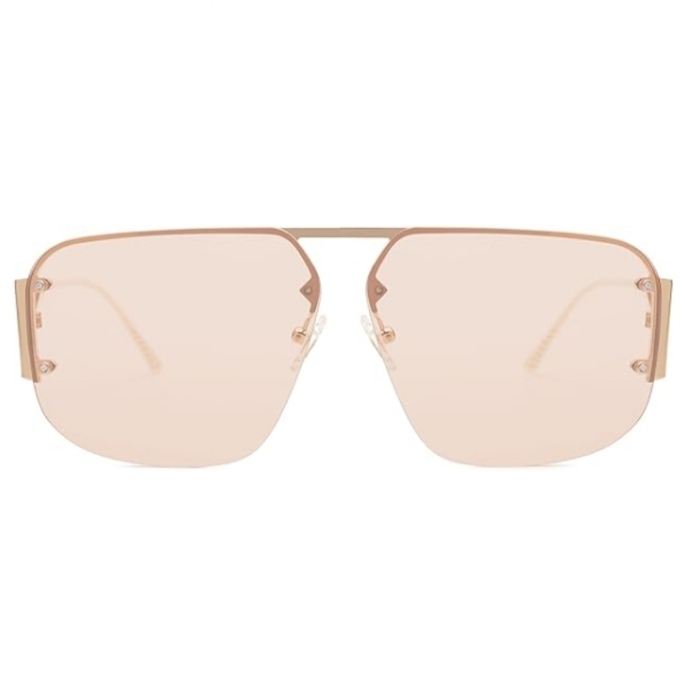 Aviator Sunglasses Retro Metal Rimless Frame SJ1192 Brown